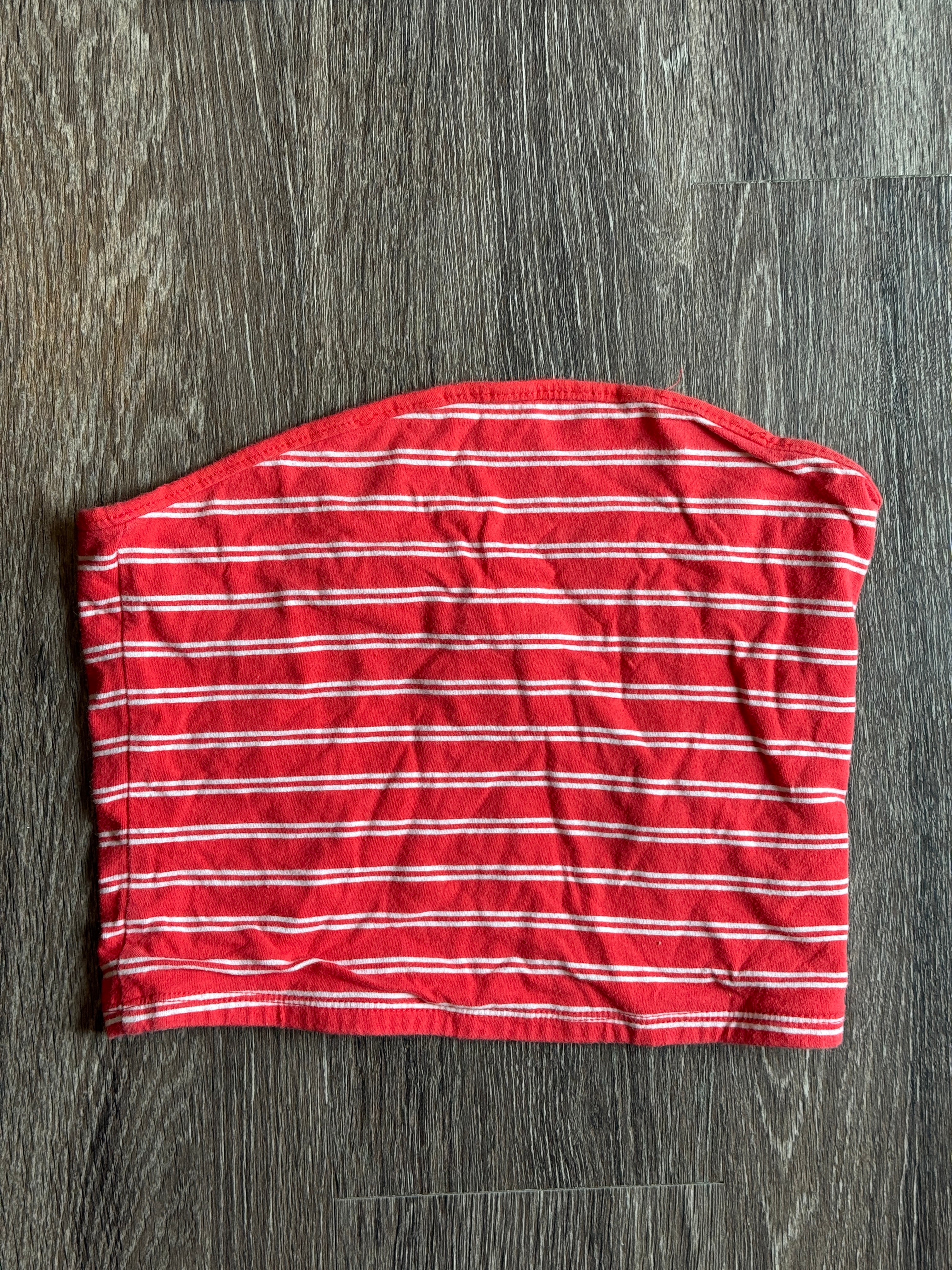 Red striped tube top