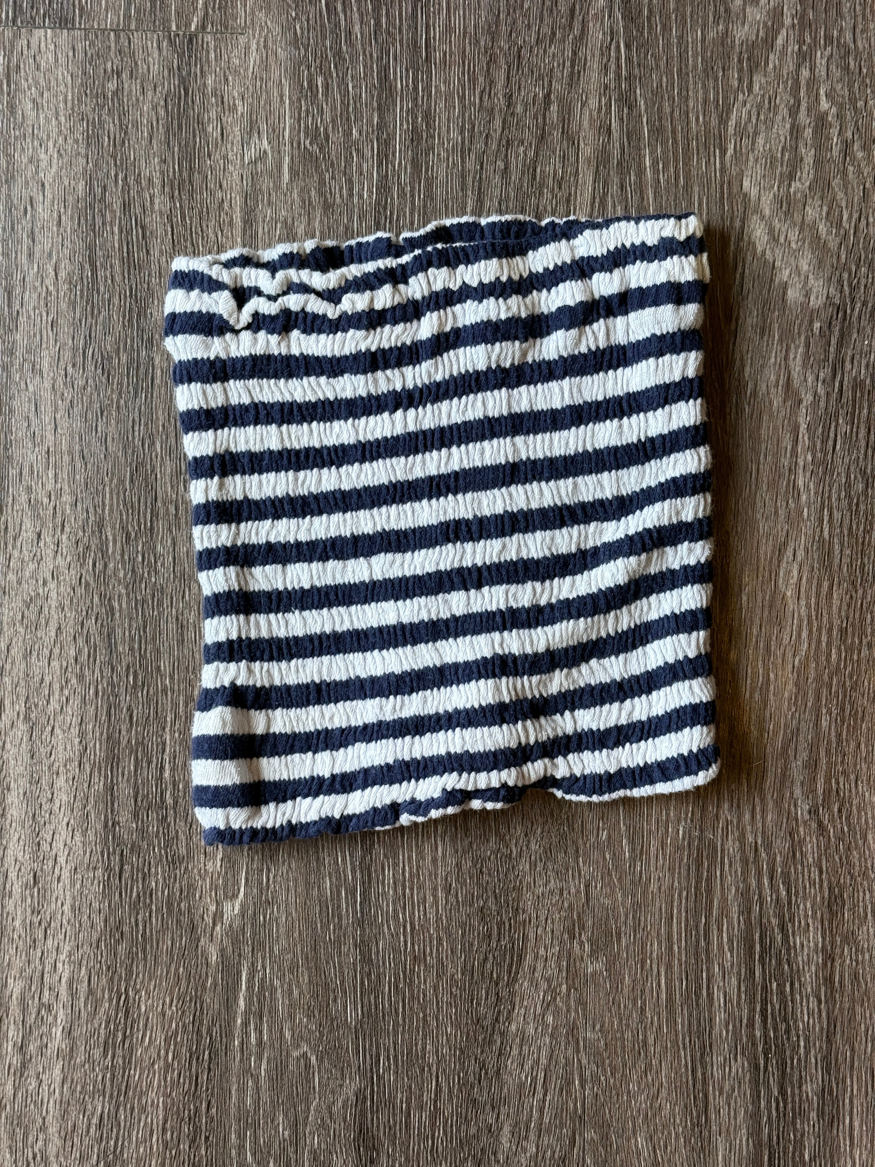 Blue striped tube top