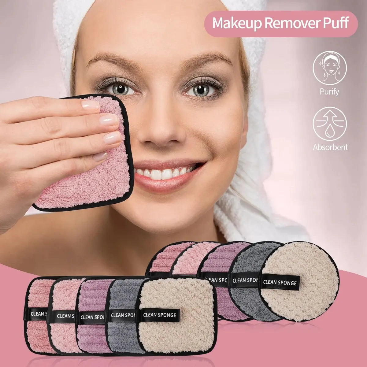 10 Set Microfiber Makeup Wipe Remover