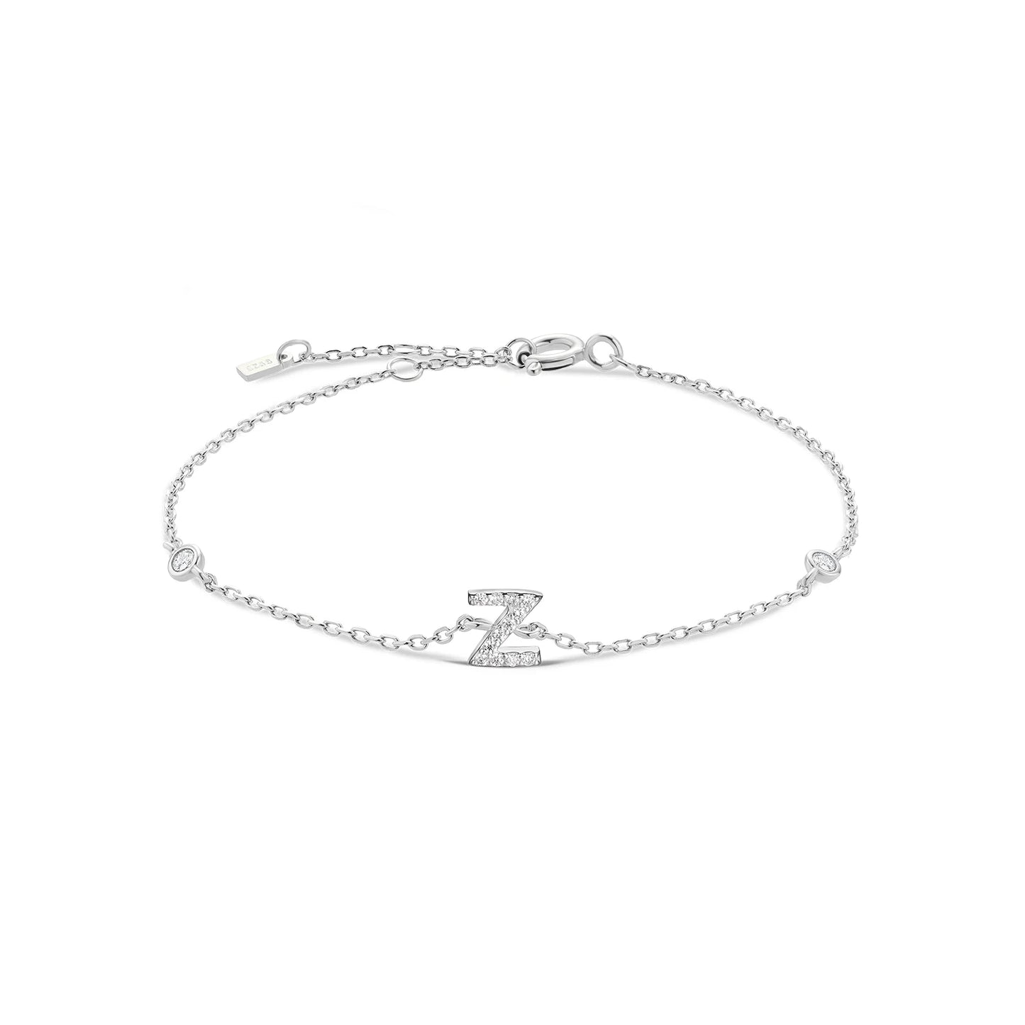 925 Sterling Silver Initial Bracelet (26 Letters)