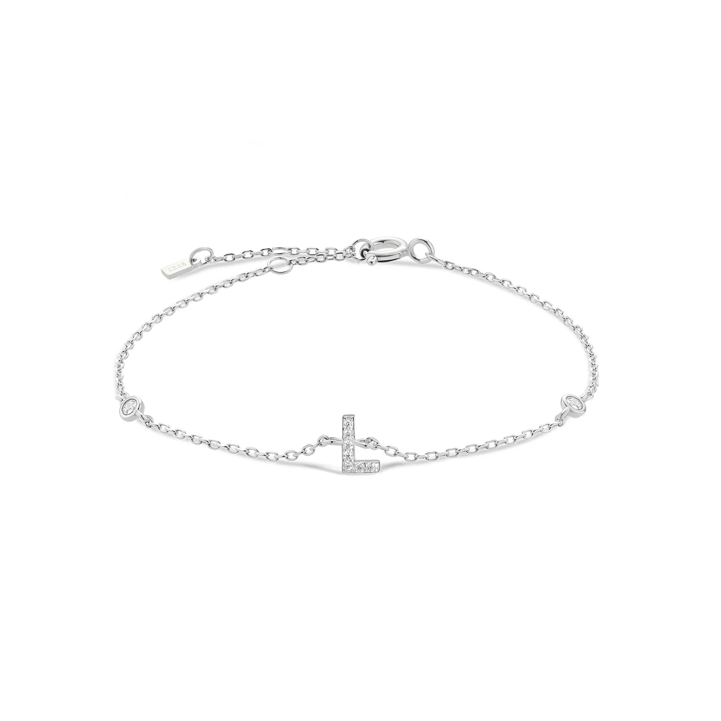 925 Sterling Silver Initial Bracelet (26 Letters)